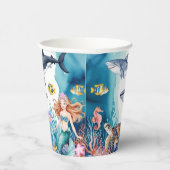 grillige walvishaai schildpad vis verjaardag papieren bekers (Rechts)