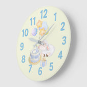 Grillige Waterkleur Lam Muurklok  Grote Klok (Hoek)