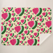 Grillige Watermeloenen Mooie Zomer Fruit Patroon Sherpa Deken (Voorkant (horizontaal))