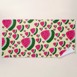 Grillige Watermeloenen Mooie Zomer Fruit Patroon  Strandlaken