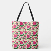 Grillige Watermeloenen Mooie Zomer Fruit Patroon Tote Bag (Achterkant)