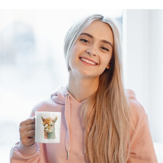 grillige Waterverf alpaca's Koffiemok