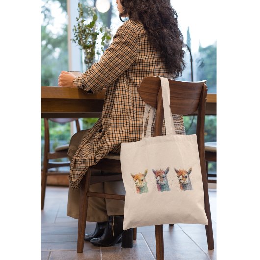 grillige Waterverf alpaca's Tote Bag