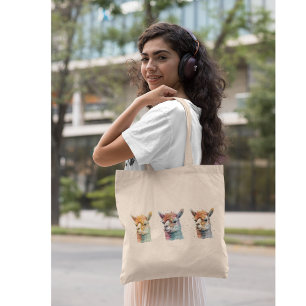 grillige Waterverf alpaca's Tote Bag