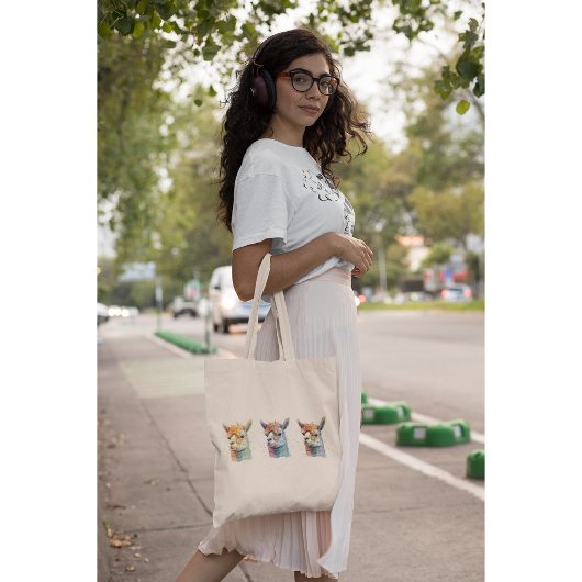 grillige Waterverf alpaca's Tote Bag