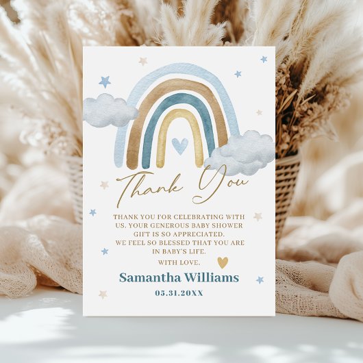 grillige Waterverf Baby shower dank je kaart