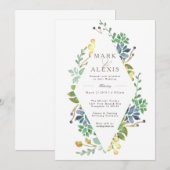 grillige Waterverf | bruiloft uitnodigen Kaart (Voorkant / Achterkant)