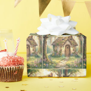Grillige Waterverf Cottage Cadeaupapier