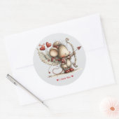 Grillige Waterverf Cupido Muis Liefde Sticker (Envelop)