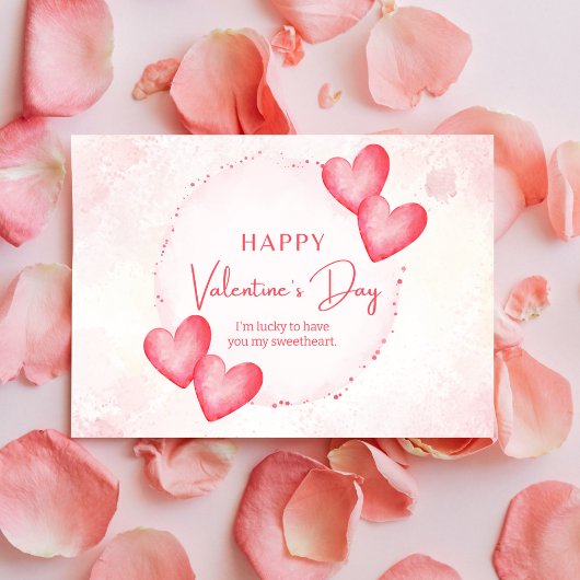 Grillige Waterverf Harten Feestdagenkaart