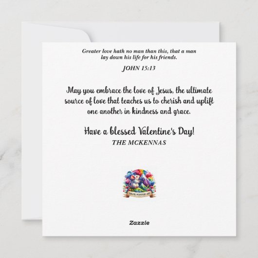 grillige Waterverf harten Valentijn Mouse Feestdagenkaart (Achterkant)