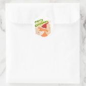 Grillige Waterverf Kerstvos Cadeau Sticker (Tas)
