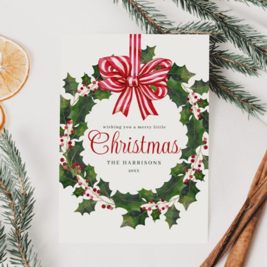 grillige Waterverf krans Feestdagenkaart