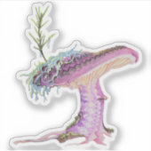 Grillige Waterverf Paddenstoel Sticker (Voorkant)