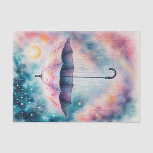 grillige Waterverf paraplu ontkoppeling | juweel Tissuepapier (Voorkant)