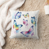 Grillige Waterverf Pastel Vlinder Drip Kussen (Deken)