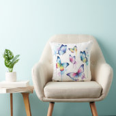 Grillige Waterverf Pastel Vlinder Drip Kussen (Stoel)