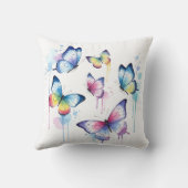 Grillige Waterverf Pastel Vlinder Drip Kussen (Achterkant)