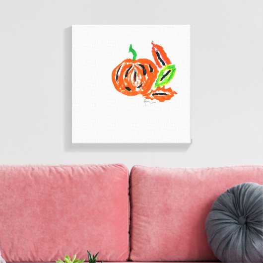 grillige Waterverf pompoen Canvas Afdruk (Insitu (Woonkamer))