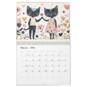 grillige Waterverf schattige dieren kleurrijk Kalender (Feb 2026)