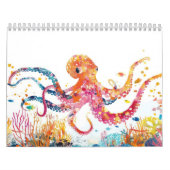 grillige Waterverf schattige dieren kleurrijk Kalender (Hoes)