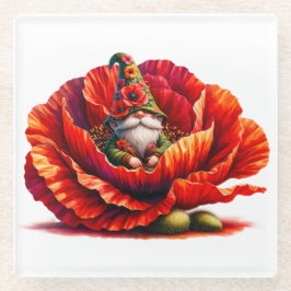 grillige Waterverf tuinkabouter Glazen Onderzetter