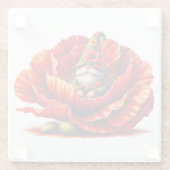 grillige Waterverf tuinkabouter Glazen Onderzetter (Achterkant)