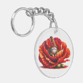 grillige Waterverf tuinkabouter Sleutelhanger (Voorkant Links)