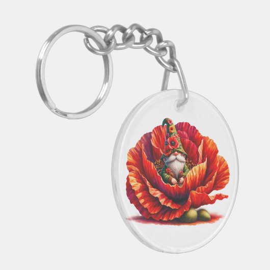 grillige Waterverf tuinkabouter Sleutelhanger (Voorkant Links)