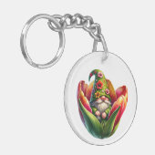 grillige Waterverf tuinkabouter Sleutelhanger (Voorkant Links)