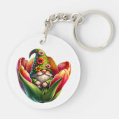 grillige Waterverf tuinkabouter Sleutelhanger (Achterkant)