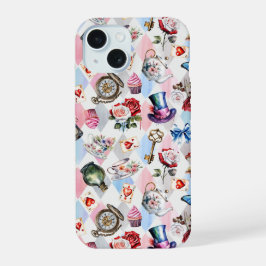 Grillige Waterverf- Victoriaanse Fantasiepatroon iPhone 15 Case