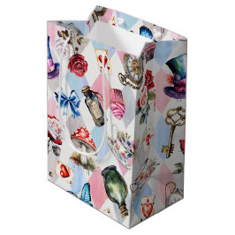 Grillige Waterverf Victoriaanse Wonderland Patroon Medium Cadeauzakje