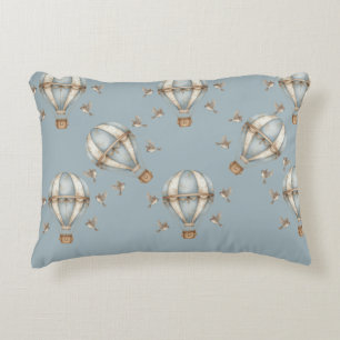Grillige Waterverf Vintage Heet Luchtballon Patroo Accent Kussen