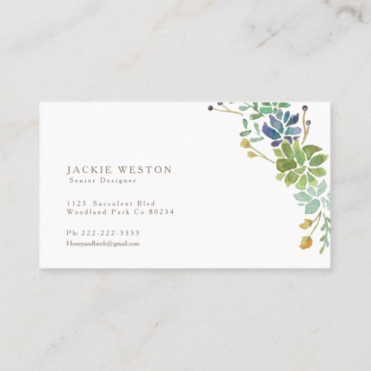 grillige Waterverf | VISITEKAARTJE (Achterkant)