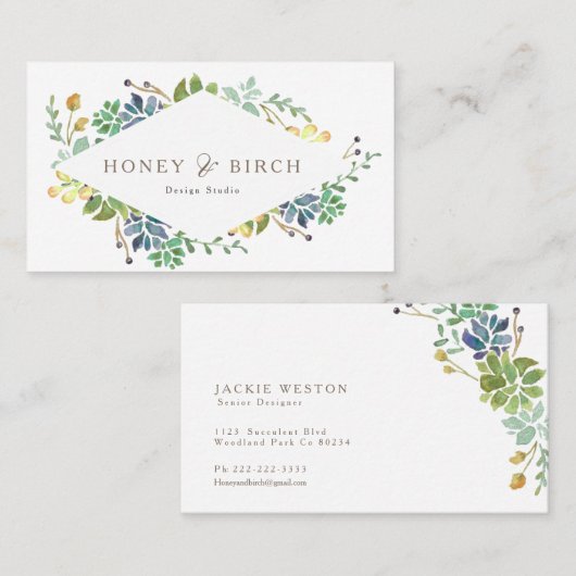 grillige Waterverf | VISITEKAARTJE (Voorkant / Achterkant)