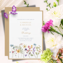 Grillige Waterverf Wilde Bloemen Gouden Huwelijk
