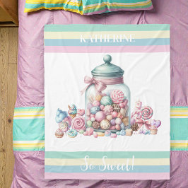Grillige Waterverf Zoete Snoepjes Fleece Deken
