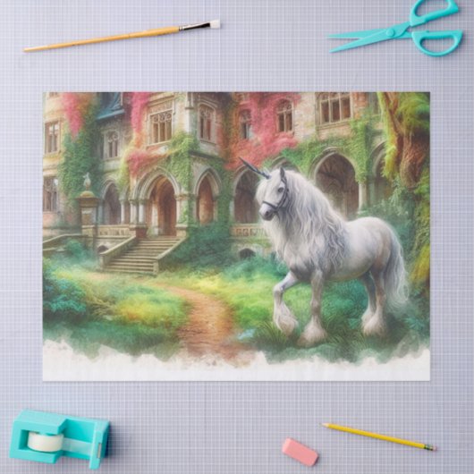 Grillige Watervleur Eenhoorn Ambacht Tissuepapier (Craft)