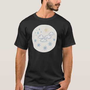 Grillige Weer Iconen – Zon Wolken Regen en Sneeuw T-shirt