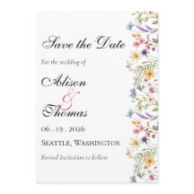 Grillige Weidebloemen Bruiloft Save The Date