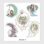 Grillige Wereld Stickers Engelen Feeën Schattig! (Vel)