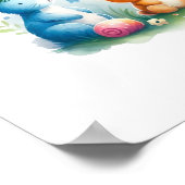 Grillige wezens & bloemen poster (Hoek)