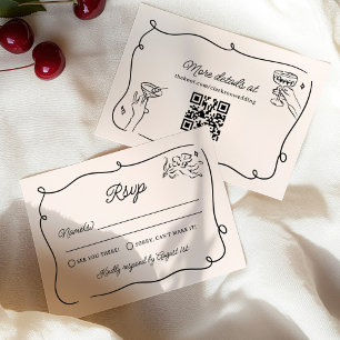 Grillige & Whimsical Cupido Cherubs Bruiloft RSVP Kaartje