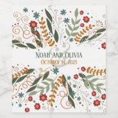 Grillige Wildbloemen Elegante Moderne Inspiratie Wijn Etiket (Enkel label)