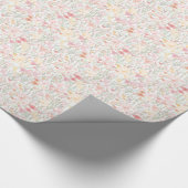 Grillige Wildbloemen in Roze Sinaasappel Geel Groe Cadeaupapier (Hoek)