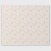 Grillige Wildbloemen in Roze Sinaasappel Geel Groe Cadeaupapier (Vlak)