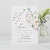 Grillige Wilde Bloem Baby Shower Kaart (Staand voorkant)