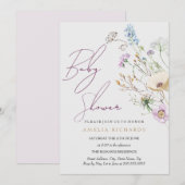 Grillige Wilde Bloem Baby Shower Kaart (Voorkant / Achterkant)