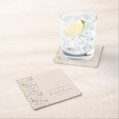 Grillige Wilde Bloem Florale Aangepaste Bruidsborr Kartonnen Onderzetters (Insitu)